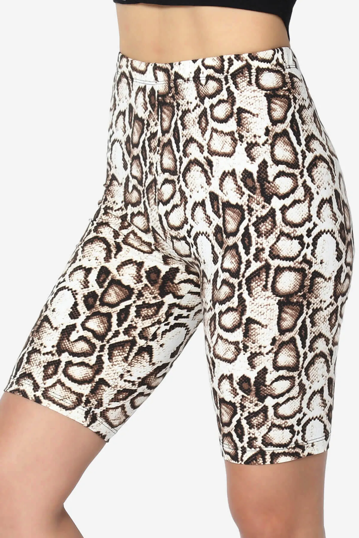 Michigan Python Print Microfiber Bike Short Leggings