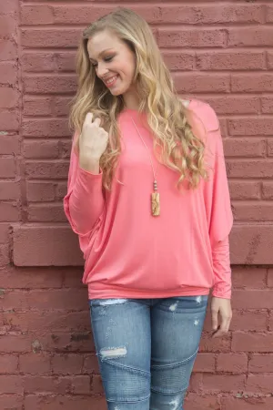Vanilla Bay | Dolman  Long Sleeve Top Light Pink